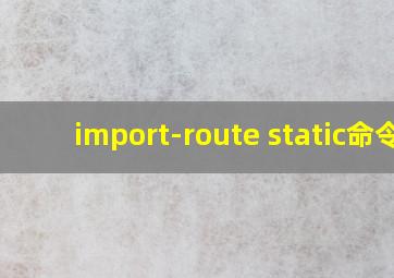 import-route static命令